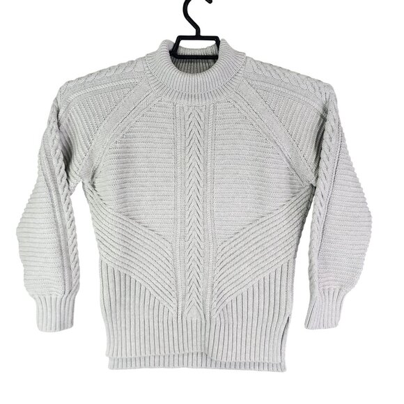 Womens Gray Banana Republic Knit Sweater Textured Turtleneck Long Sleeve Size S - Picture 1 of 9